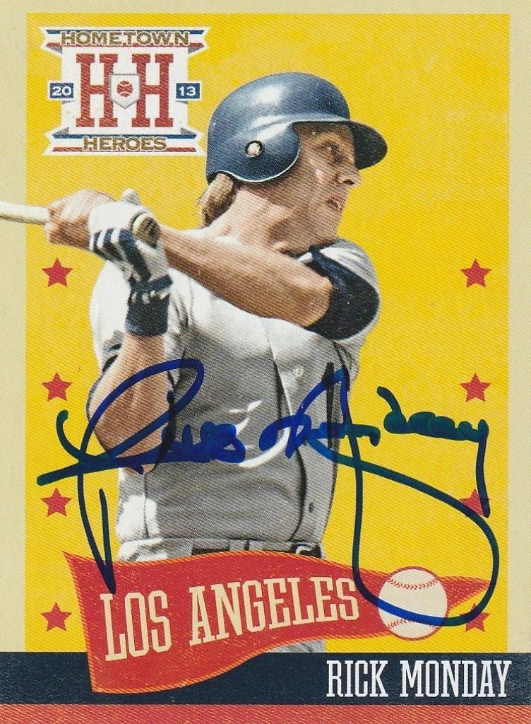 RICK MONDAY LOS ANGELES DODGERS 2013 PANINI HOMETOWN HEROES SIGNED CARD #163