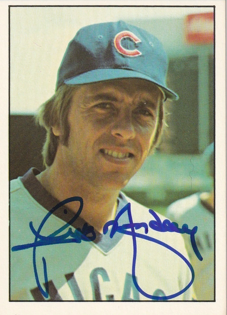 RICK MONDAY CHICAGO CUBS 1975 SSPC SIGNED CARD #311