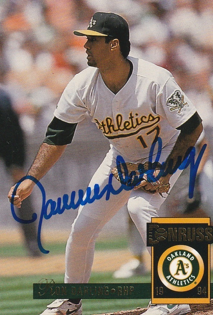 RON DARLING OAKLAND A'S  1994 DONRUSS SIGNED CARD #452