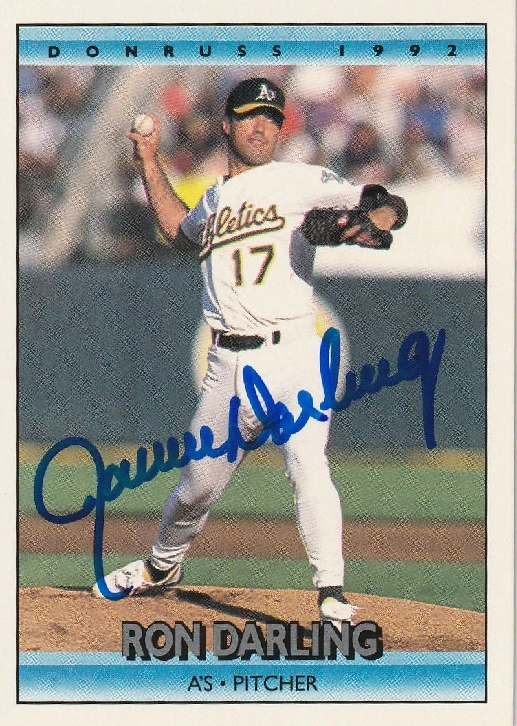 RON DARLING OAKLAND A'S  1992 DONRUSS SIGNED CARD #723