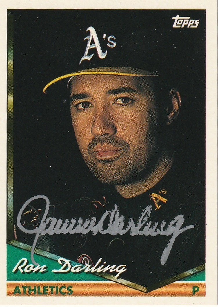 RON DARLING OAKLAND A'S  1994 TOPPS SIGNED CARD #549