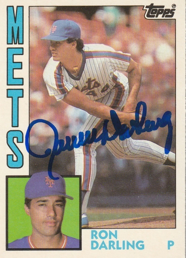 RON DARLING NEW YORK METS  1984 TOPPS TRADED SIGNED CARD #27T
