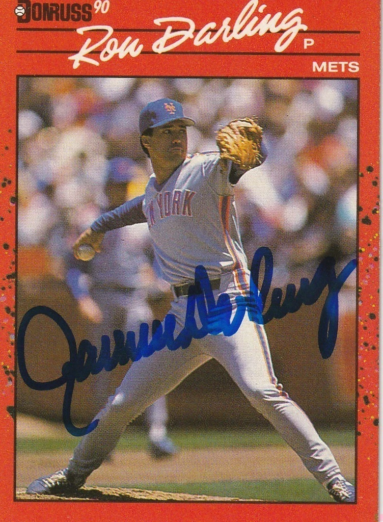 RON DARLING NEW YORK METS  1990 DONRUSS SIGNED CARD #289