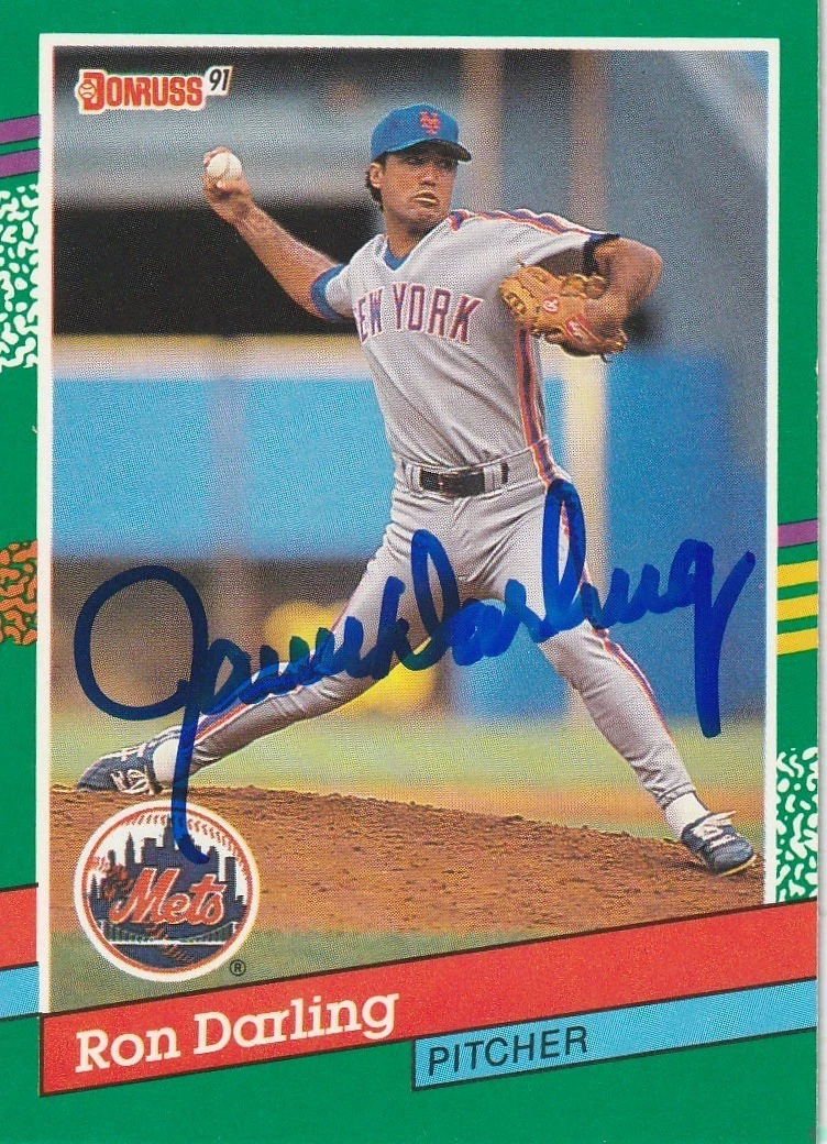 RON DARLING NEW YORK METS  1991 DONRUSS SIGNED CARD #472