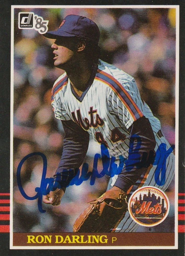 RON DARLING NEW YORK METS  1985 DONRUSS SIGNED CARD #434