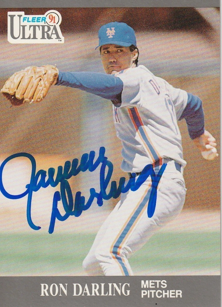 RON DARLING NEW YORK METS  1991 FLEER ULTRA  SIGNED CARD #214