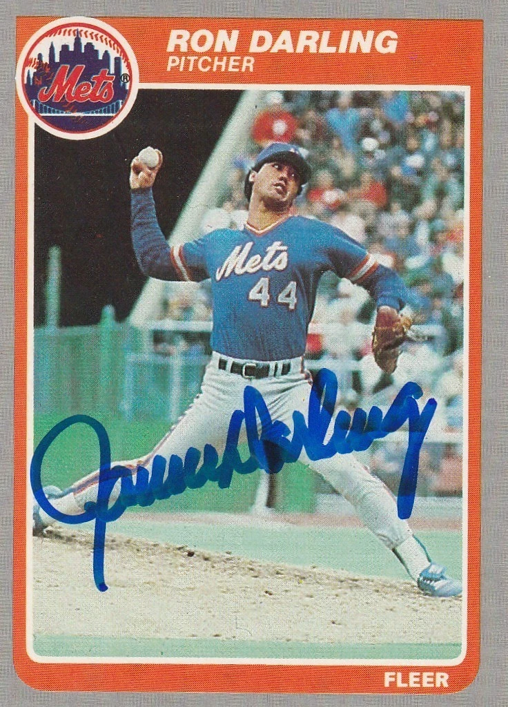 RON DARLING NEW YORK METS  1985 FLEER SIGNED CARD #76