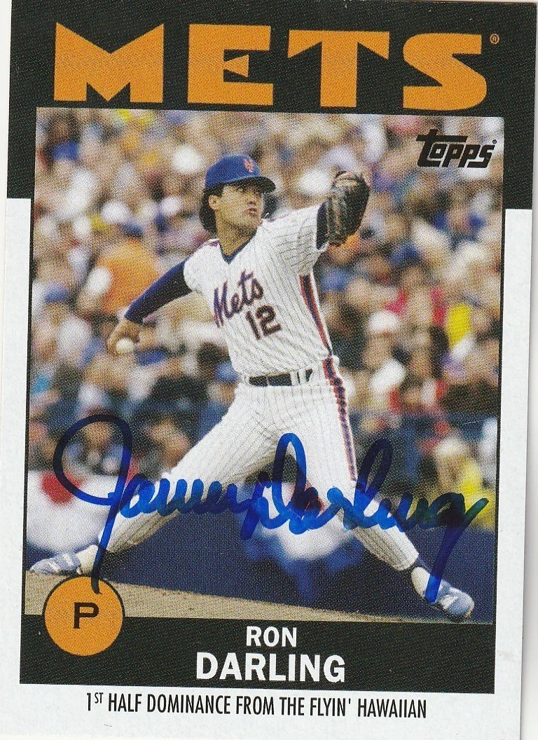 RON DARLING NEW YORK METS 2021 TOPPS ONCE UPON A TIME IN QUEENS SIGNED CARD #17