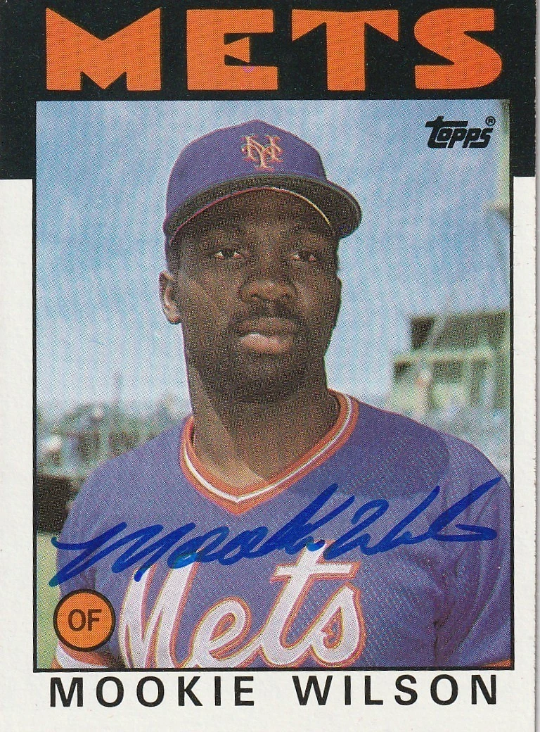 MOOKIE WILSON NEW YORK METS 1986 TOPPS SIGNED CARD #315