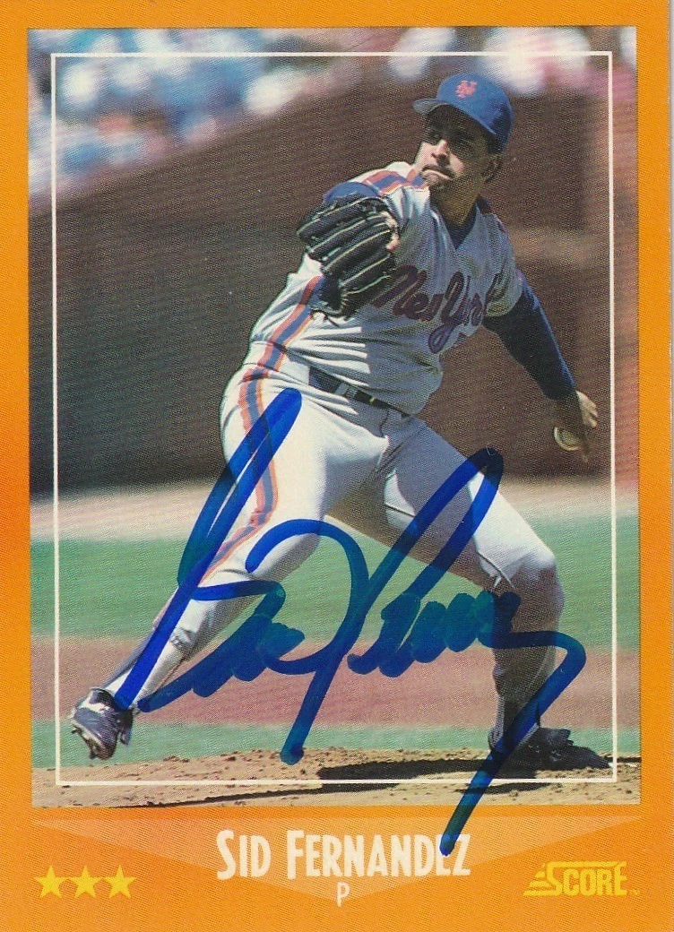 SID FERNANDEZ NEW YORK METS  1988 SCORE SIGNED CARD #615