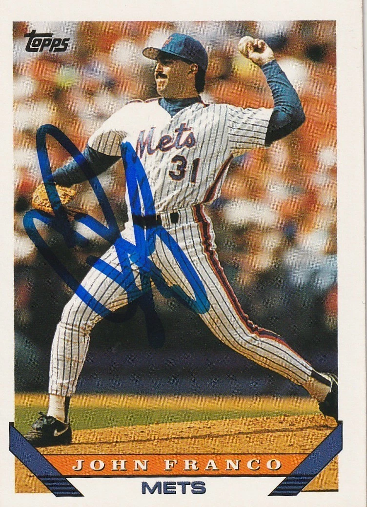 JOHN FRANCO NEW YORK METS  1993 TOPPS SIGNED CARD #25