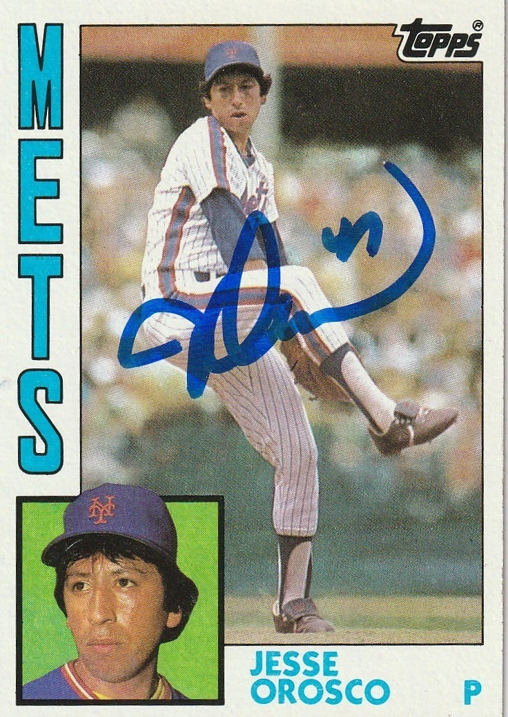 JESSE OROSCO NEW YORK METS  1984 TOPPS SIGNED CARD #54