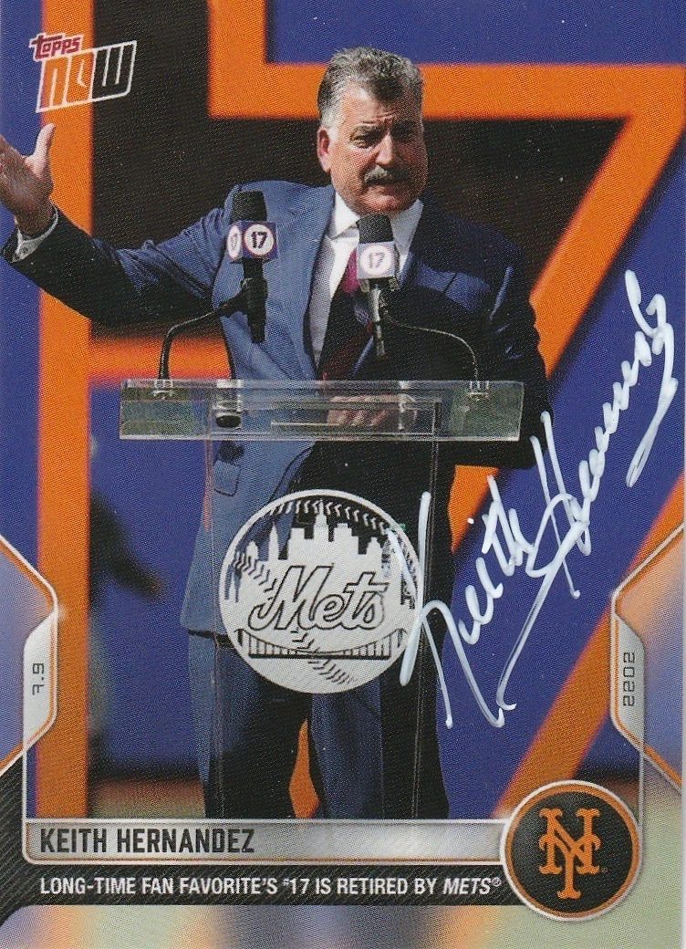 KEITH HERNANDEZ NEW YORK METS 2022 TOPPS NOW SIGNED CARD #500