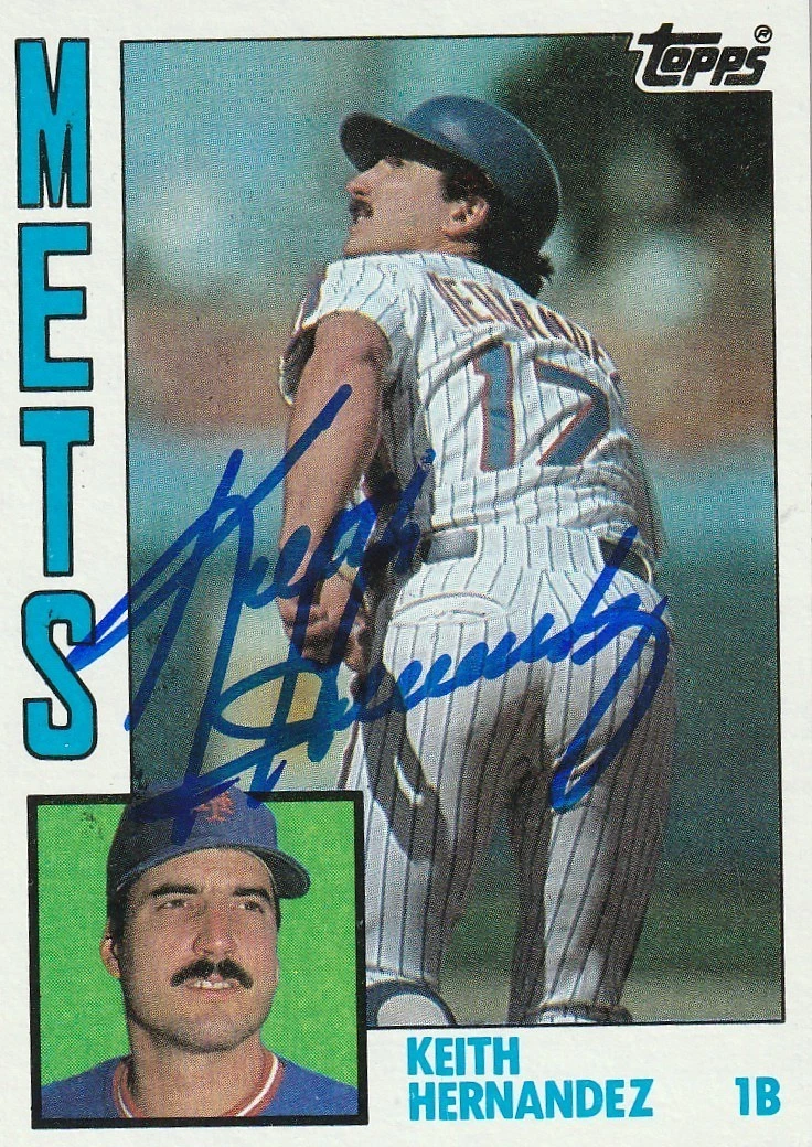 KEITH HERNANDEZ NEW YORK METS 1984 TOPPS SIGNED CARD #120