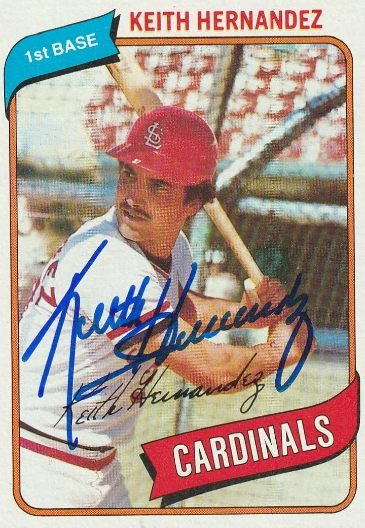 KEITH HERNANDEZ ST. LOUIS CARDINALS 1980 TOPPS SIGNED CARD #321
