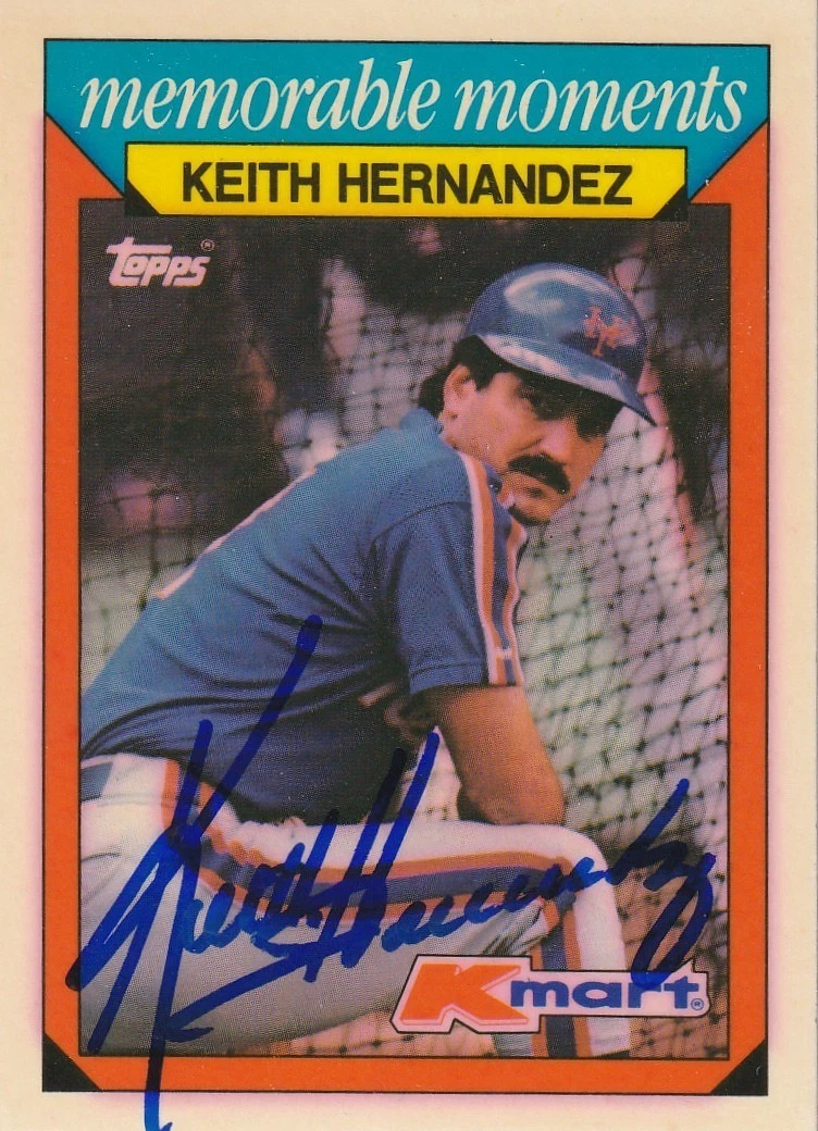 KEITH HERNANDEZ NEW YORK METS 1988 TOPPS KMART SIGNED CARD #14