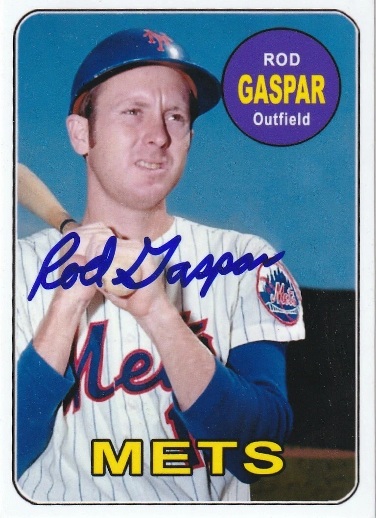ROD GASPER NEW YORK METS  SIGNED 1969 STYLE CUSTOM CARD
