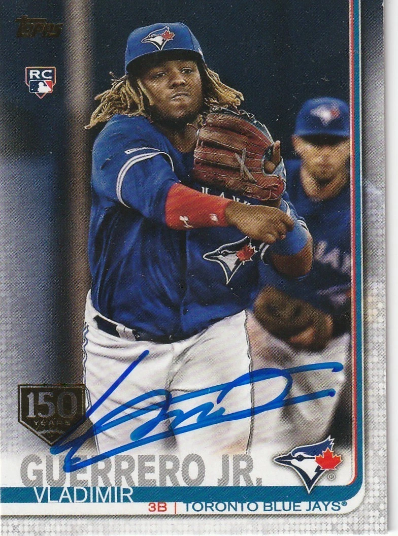 VLADIMIR GUERRERO JR  TORONTO BLUE JAYS 2019 TOPPS UPDATE SIGNED CARD #US1