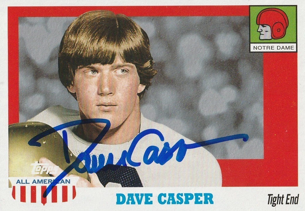 DAVE CASPER NOTRE DAME FIGHTING IRISH 2005 TOPPS ALL AMERICAN SIGNED CARD #10