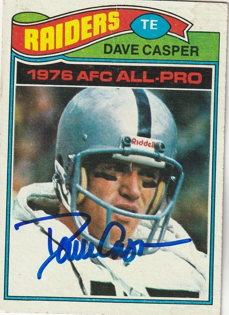 DAVE CASPER OAKLAND RAIDERS SIGNED 1977 TOPPS ROOKIE CARD #380