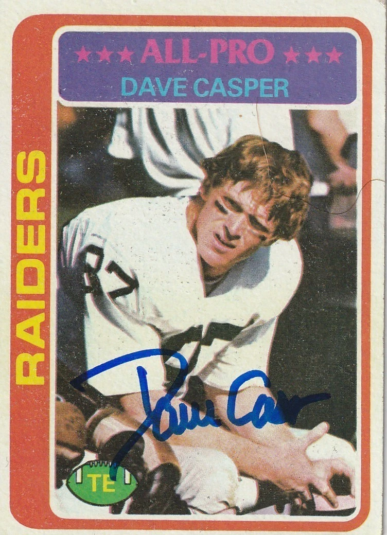 DAVE CASPER OAKLAND RAIDERS SIGNED 1978 TOPPS CARD #50