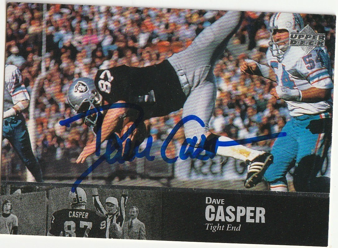 DAVE CASPER OAKLAND RAIDERS SIGNED 1997 UPPER DECK CARD #86