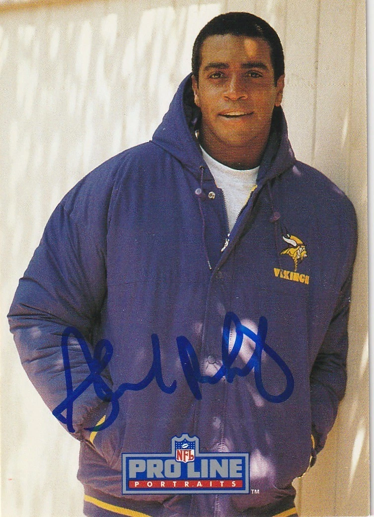 AHMAD RASHAD MINNESOTA VIKINGS SIGNED 1991 PRO LONE POTRAITS CARD #290
