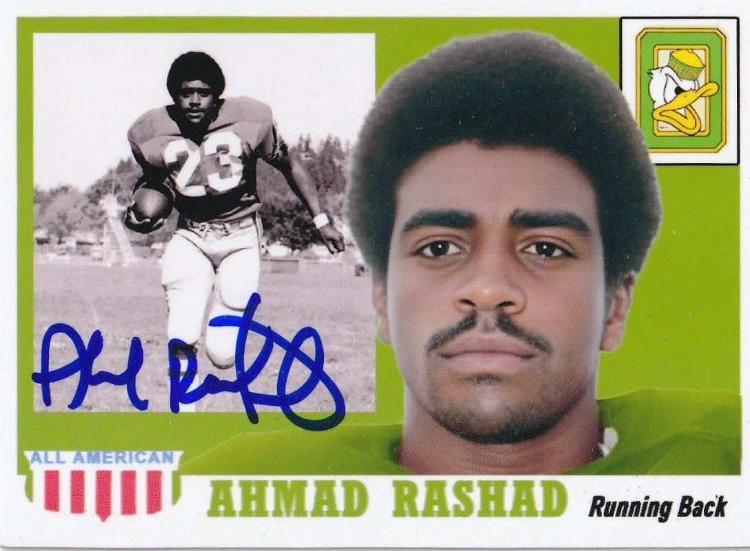 AHMAD RASHAD OREGON DUCKS SIGNED ALL AMERICAN STYLE CUSTOM CARD
