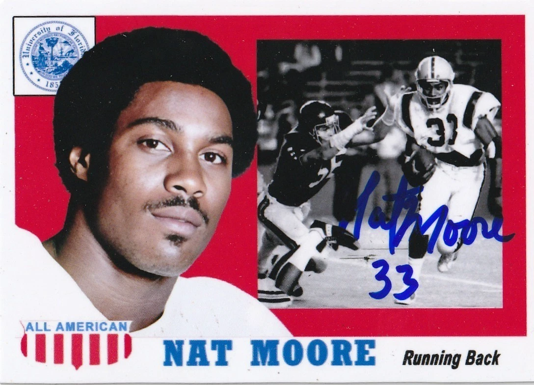 NAT MOORE FLORIDA GATORS SIGNED ALL AMERICAN STYLE CUSTOM CARD