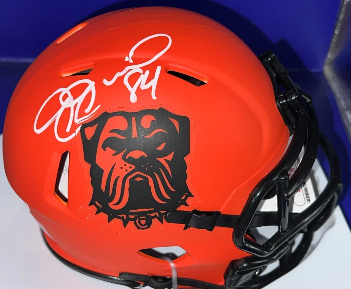 JOE JUREVICIUS CLEVELAND BROWNS  JSA AUTHENTICATED SIGNED RAVE MINI HELMET
