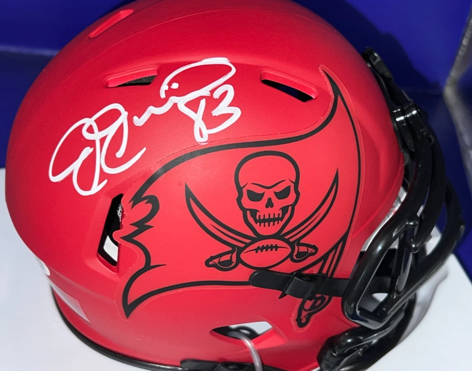 JOE JUREVICIUS TAMPA BAY BUCCANEERS JSA AUTHENTICATED SIGNED RAVE MINI HELMET