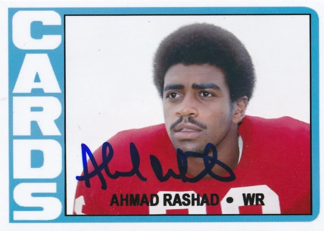 AHMAD RASHAD ST. LOUIS CARDINALS SIGNED 1972 STYLE CUSTOM CARD