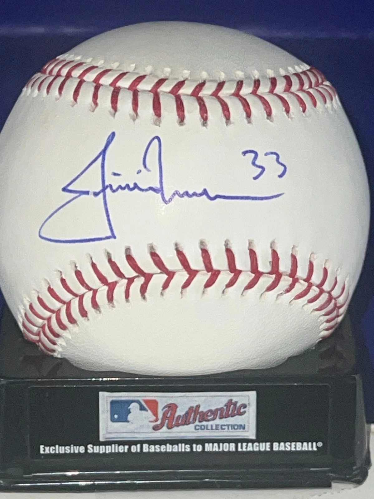 JUSTIN MORNEAU MINNESOTA TWINS  SIGNED OML BASEBALL