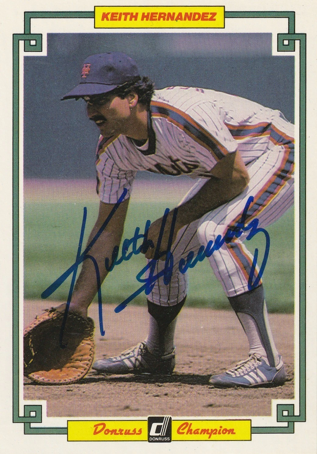KEITH HERNANDEZ NEW YORK METS  SIGNED 1984 DONRUSS CHAMPIONS CARD #46