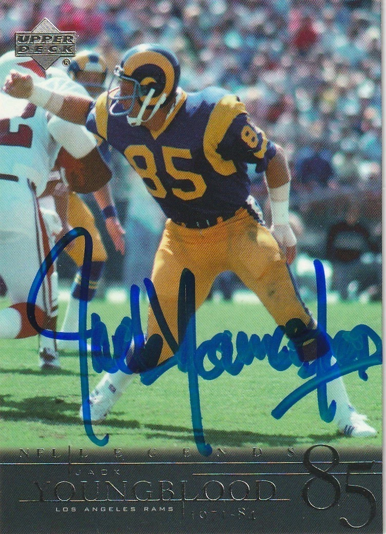JACK YOUNGBLOOD LOS ANGELES RAMS SIGNED 2001 UPPER CARD #39