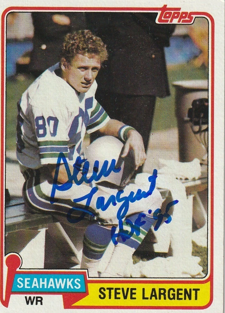 STEVE LARGENT SEATTLE SEAHAWKS HOF 95 SIGNED 1981 TOPPS CARD #271