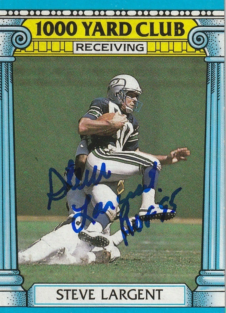 STEVE LARGENT SEATTLE SEAHAWKS HOF 95 SIGNED 1987 TOPPS CARD #18