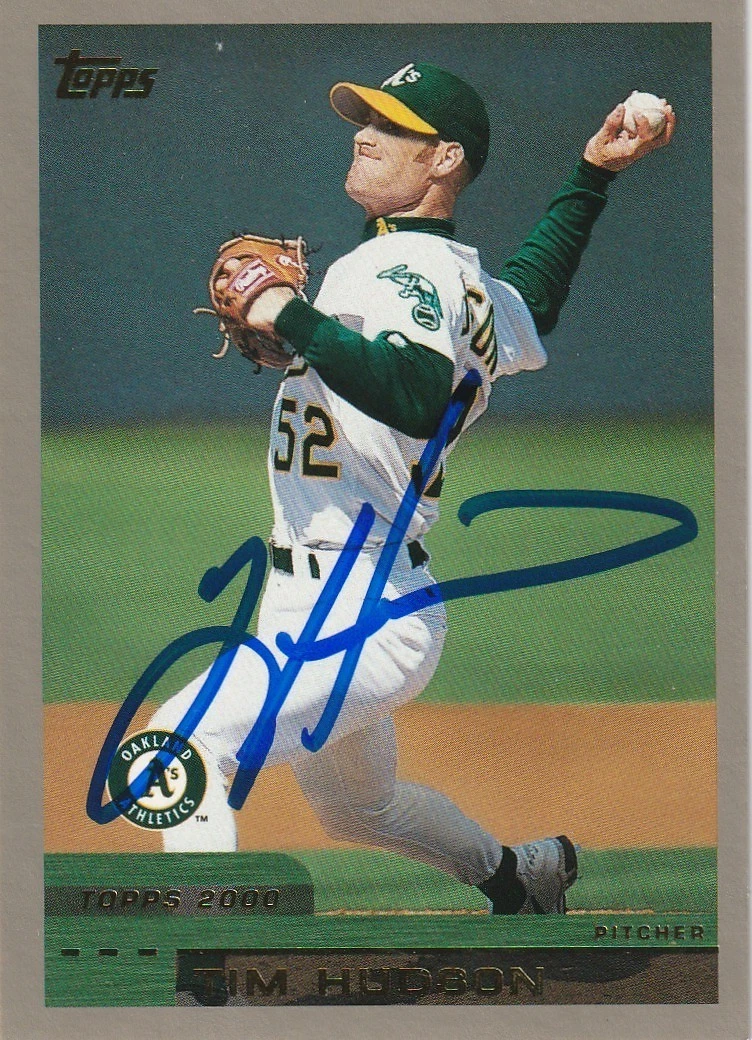 TIM HUDSON OAKLAND A'S  SIGNED 2000 TOPPS CARD #275