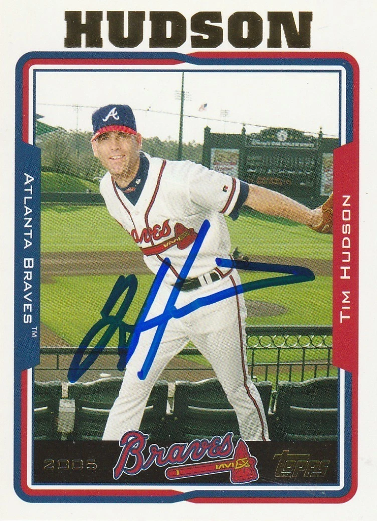 TIM HUDSON ATLANTA BRAVES  SIGNED 2005 TOPPS CARD #549