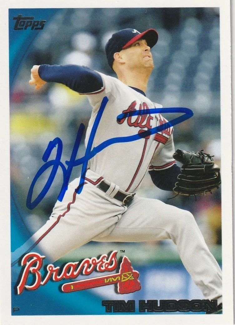 TIM HUDSON ATLANTA BRAVES  SIGNED 2010 TOPPS CARD #142