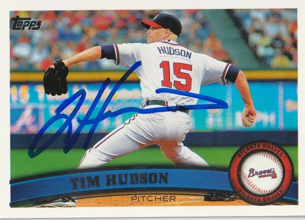 TIM HUDSON ATLANTA BRAVES  SIGNED 2011 TOPPS CARD #77