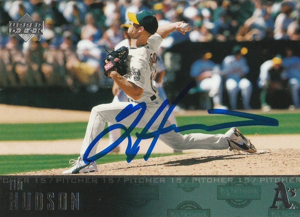 TIM HUDSON OAKLAND A'S SIGNED 2004 UPPER DECK CARD #43