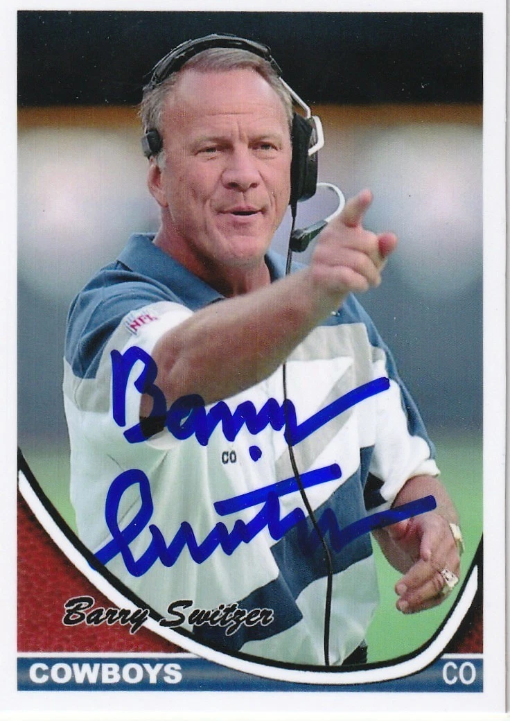 BARRY SWITZER DALLAS COWBOYS  SIGNED 1994 STYLE CUSTOM CARD