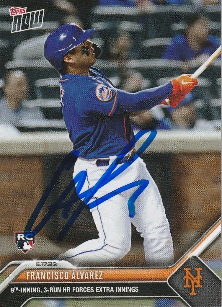 FRANCISCO ALVAREZ NEW YORK METS SIGNED 2023 TOPPS NOW CARD #310