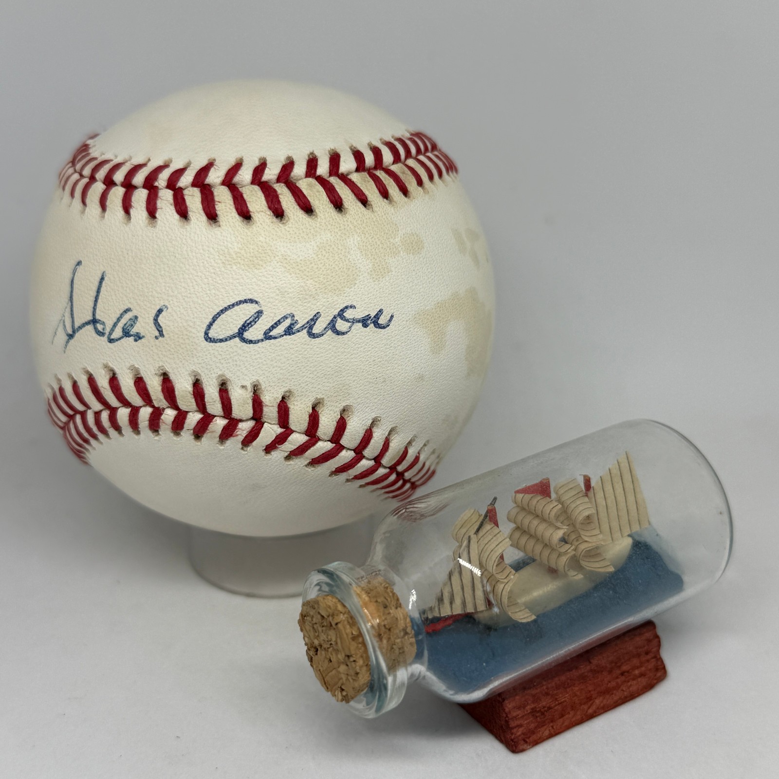 Hank Aaron signed Rawlings ONL Baseball JSA LOA Braves HOF Auto A4479