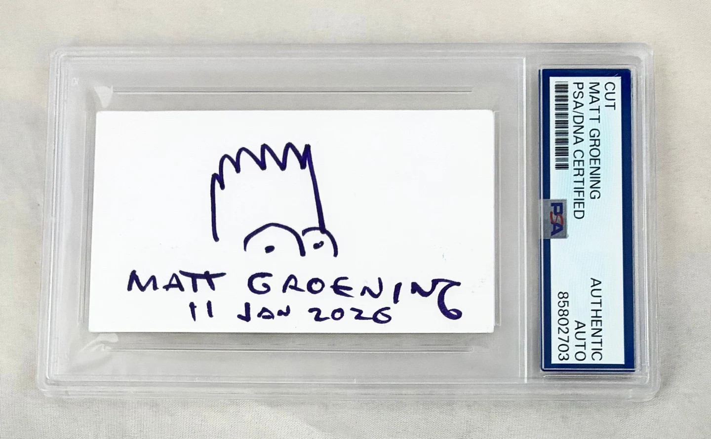 Matt Groening Hand Drawn and Signed Sketch Card Simpsons Bart PSA/DNA COA