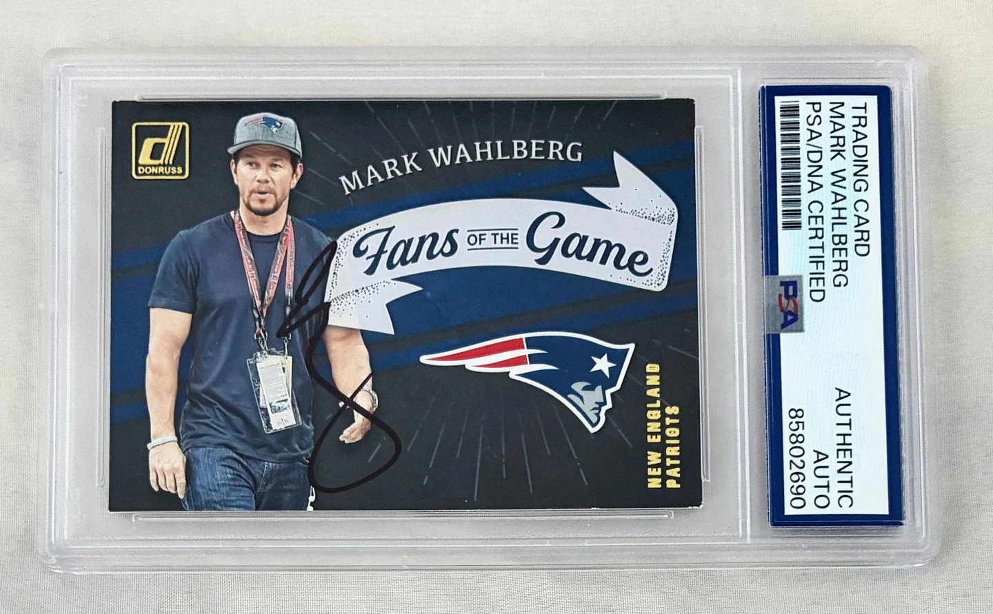 Mark Wahlberg Signed Trading Card Patriots PSA/DNA COA
