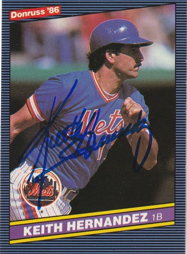 KEITH HERNANDEZ NEW YORK METS 1986 DONRUSS SIGNED CARD #190