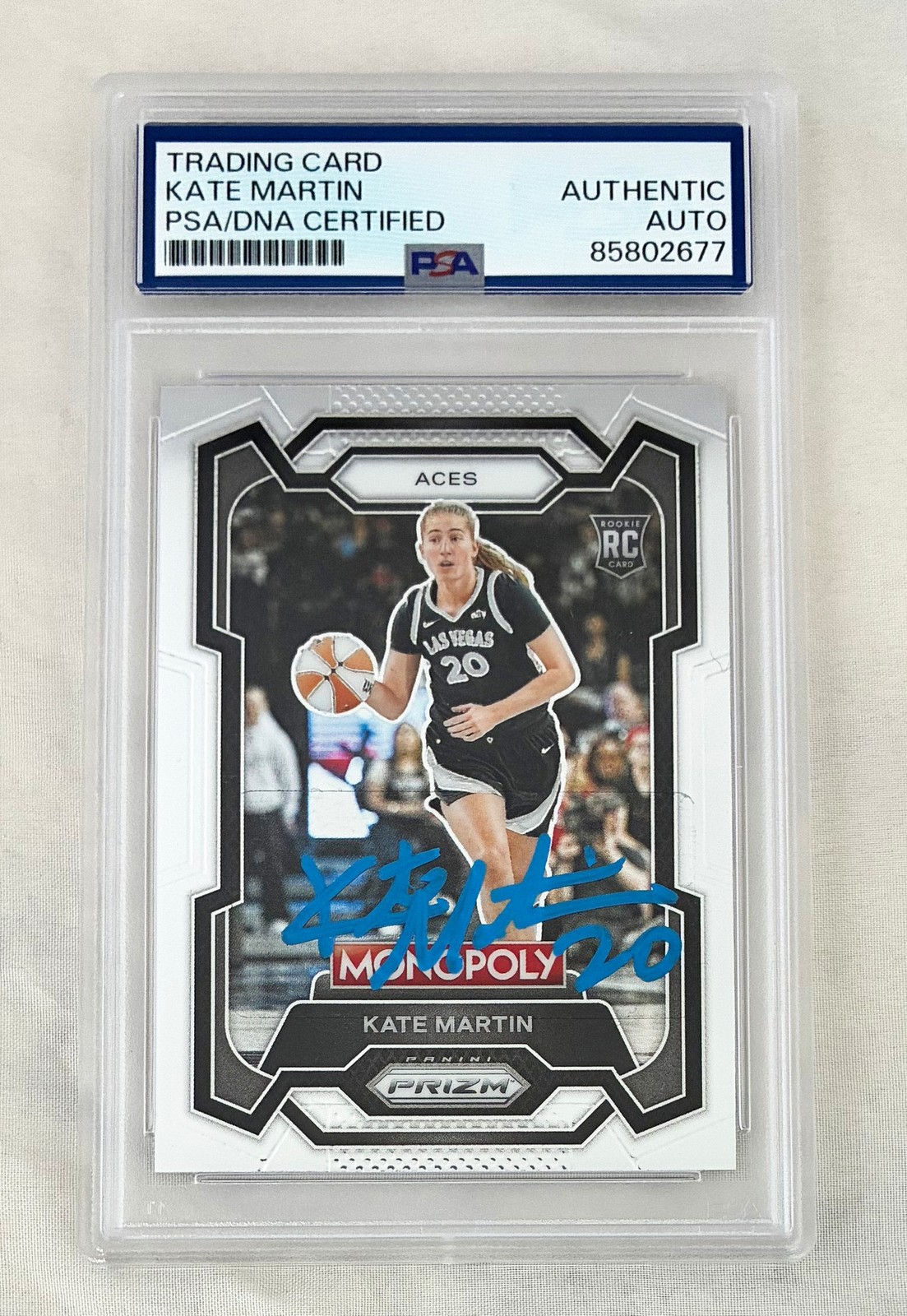 Kate Martin Signed Rookie Card 2024 Panini Prizm Monopoly #40 PSA/DNA COA