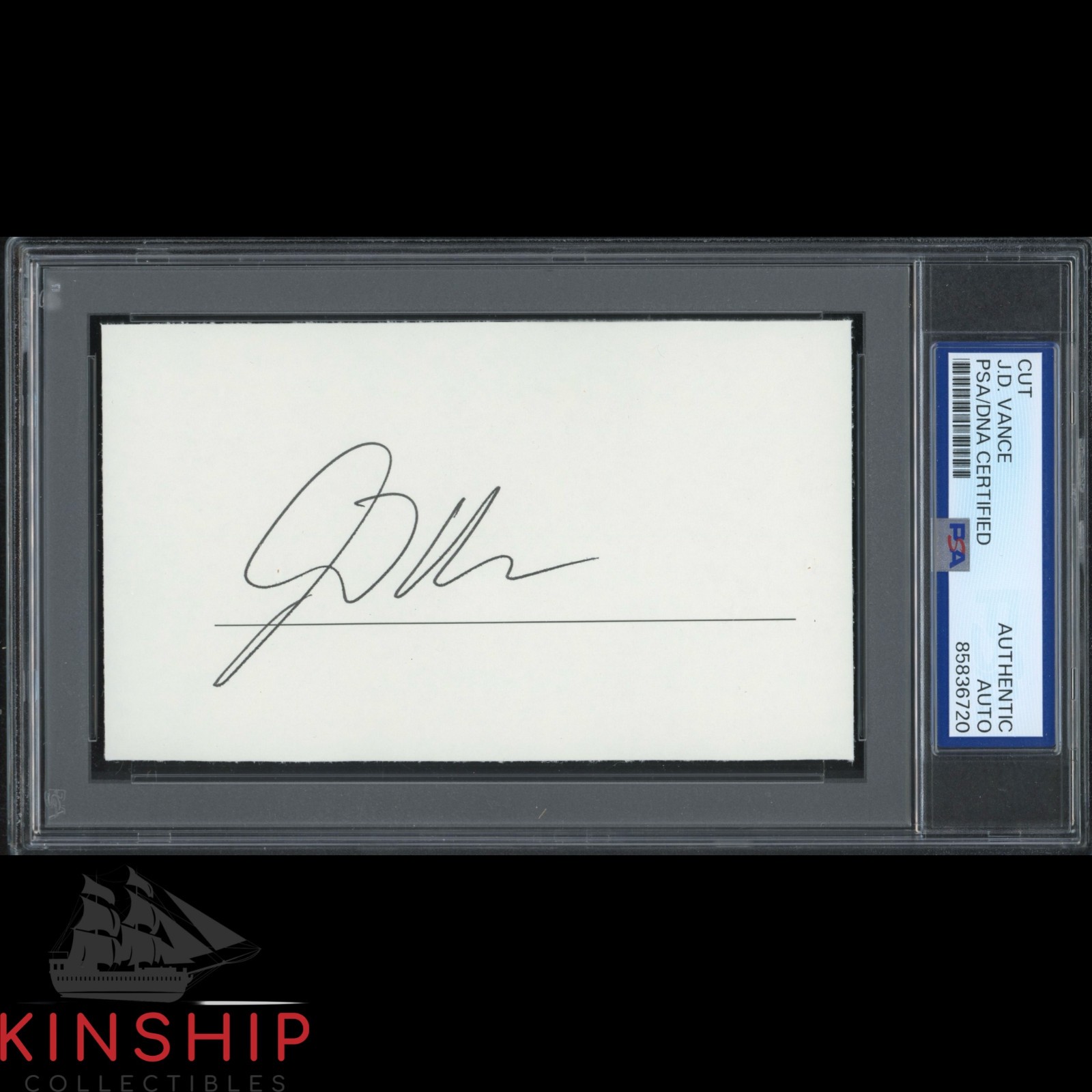 Vice President JD Vance signed 3x5 Cut PSA DNA Slab Trump VP Auto C6219